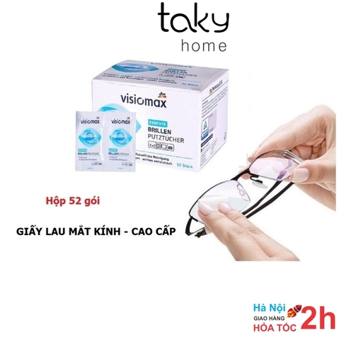 Hộp 52 Miếng - Giấy Lau  Mắt Kính VisioMax An Toàn, Sạch - Bảo Vệ Kính Khỏi Bụi Bẩn, Vân Tay, Mờ - TakyHome 7226