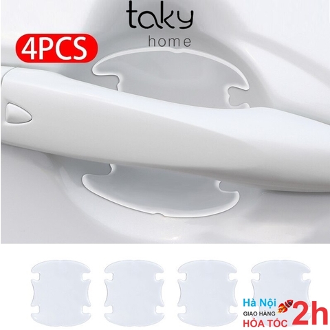 4 Miếng  Silicone Dán Chống Xước Hõm Tay Nắm Cửa ôtô, Bảo Vệ Hõm Cửa Tránh Chầy Xước, Tiện Dụng, Dễ Dán. TakyHome 9000