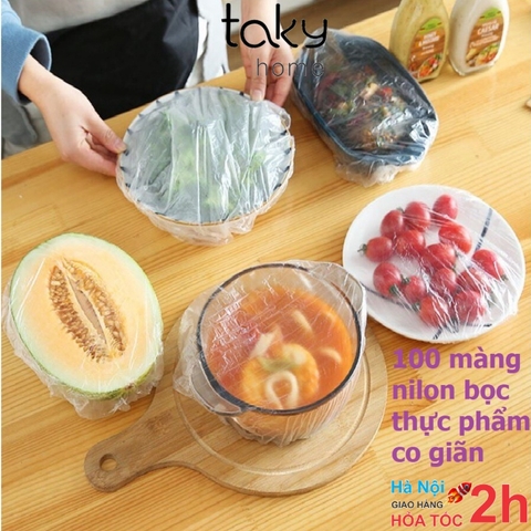 Túi 100 Màng Bọc Thực Phẩm Co Giãn, Đa Năng, Tiện Dụng Cho Bếp, Túi Nilon Màng Bọc Thực Phẩm - TakyHome 5180