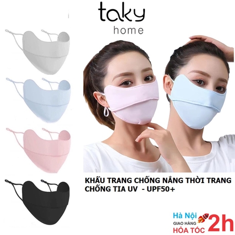 Khẩu Trang Mặt Nạ Che Gò Má, Vải Thun Lạnh, Chống Bụi, Chống Nắng, Chống Tia Cực Tím UV Có Nút Chỉnh Dây. TakyHome 7788