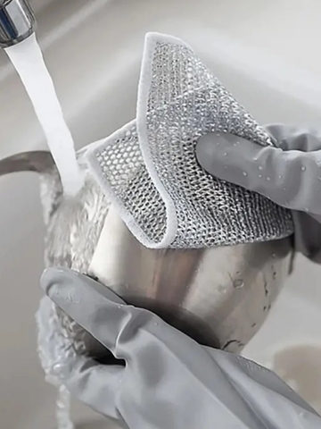 3 Khăn Sợi Kim Loại Cọ Rửa Vệ Sinh, Lau Nồi Chảo, Vệ Sinh Chén Dĩa Bằng Dây Thép Kim Loại, Tiện Dụng Nhà Bếp. Takyhome 5154set3