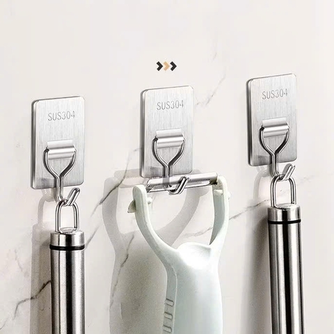 Móc Inox, Xoay 180, Treo Quần Áo Gắn Tường, Dán Tường Siêu Dính, Treo Đa Năng, Giá Rẻ, 2004