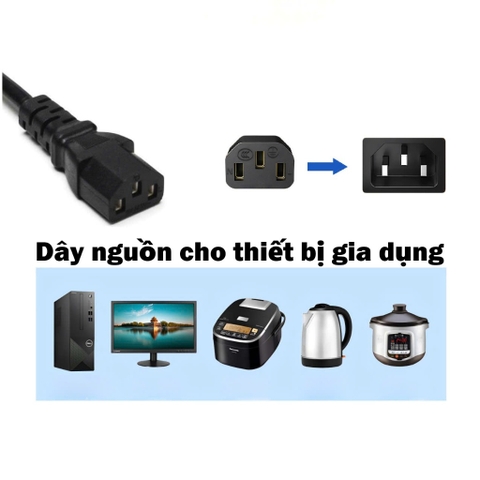 Dây Nguồn 3 Cực Dẹt -Takyhome, Liền Phích Đa Năng Dành Cho Máy Tính, Nồi Cơm, Nồi Lẩu, Thiết Bị Gia Đình, An Toàn. 8618