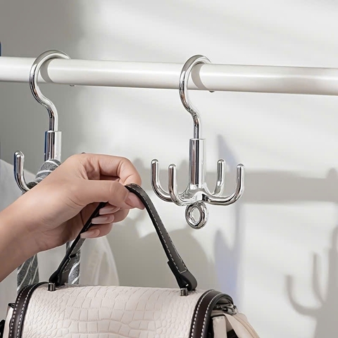 Móc Xoay 360° - Takyhome, Móc Treo Đồ Đa Năng 4 Chấu Treo Quần Áo, Túi Xách, Thắt Lưng, Tiện Dụng Đa Năng. 2018