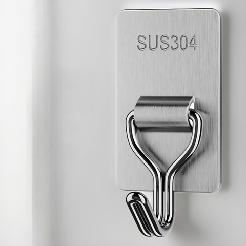 Móc Dán Tường Siêu Dính, Móc Dính Tường Inox, Miếng Dán 3M Siêu Chắc Không Khoan Đục, Taky Home 2004