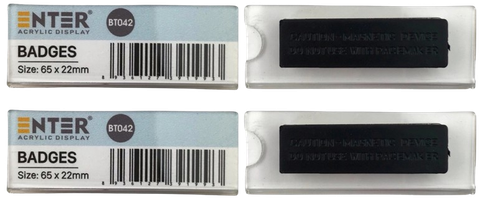 Phôi thẻ tên mica Enter BT042 65X22mm gắn nam châm N007