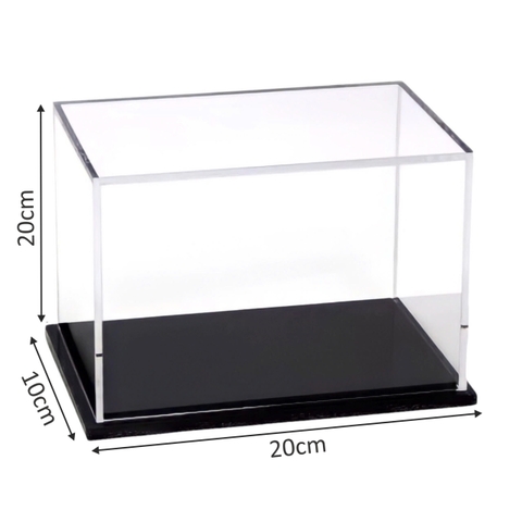 Hộp mica Enter BOX106 10x20x20cm mica dày 2mm, đế đen 5mmx2 chữ nhật nằm-SM