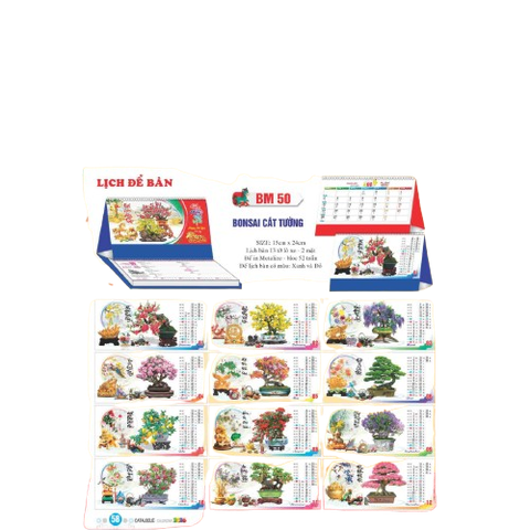 Lịch bàn chữ A 2026-TT