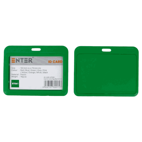 Bảng tên Enter BT061 5.4x8.6cm 1 mặt ngang x.lá đậm-SM