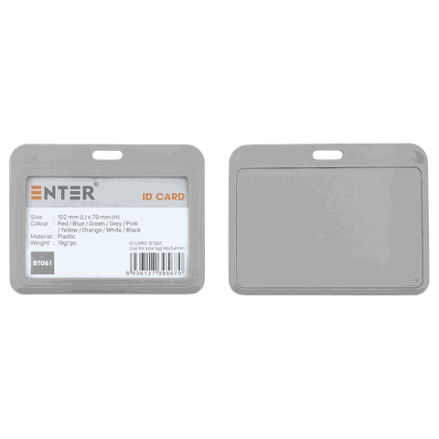 Bảng tên Enter BT061 5.4x8.6cm 1 mặt ngang xám-SM