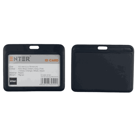 Bảng tên Enter BT060 5.4x8.6cm 1 mặt ngang đen-SM