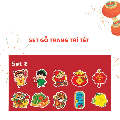 Tết-Set gỗ trang trí tết-BM