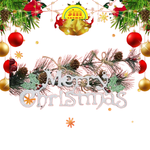 Noel-Chữ Merry lá trái đỏ 20cm 2c 91-702-JC
