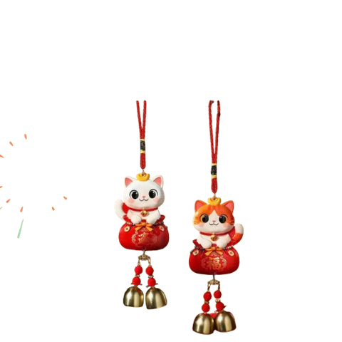 Tết-Trang trí thần tài/mèo/cá chuông-KTN