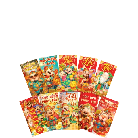 Bao lì xì giấy láng in 8x16cm (10c)-MĐ/HN