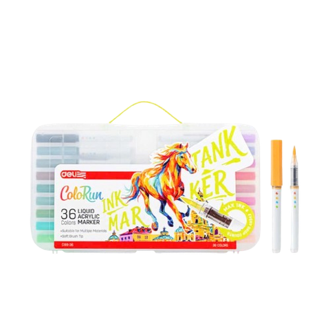 Bút lông Acylic 36 màu Deli C199-36 mực lỏng-LA