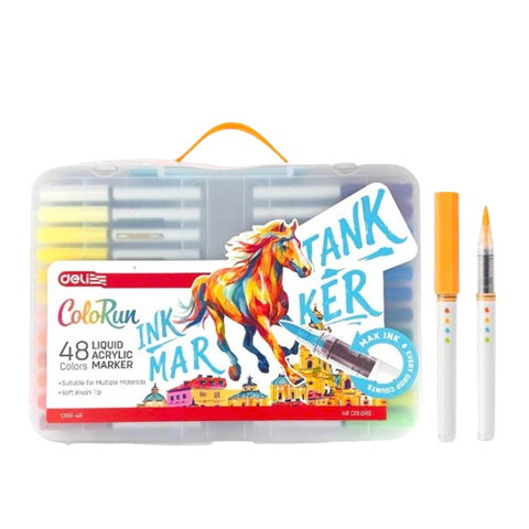 Bút lông Acylic 48 màu Deli C199-48 mực lỏng-LA