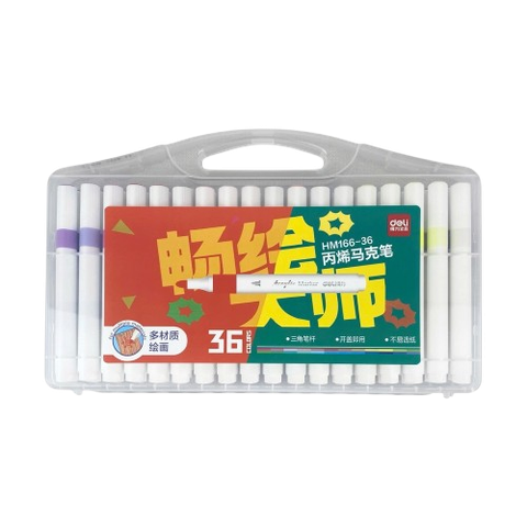 Bút lông Acrylic 36 màu Deli HM166-36-LA