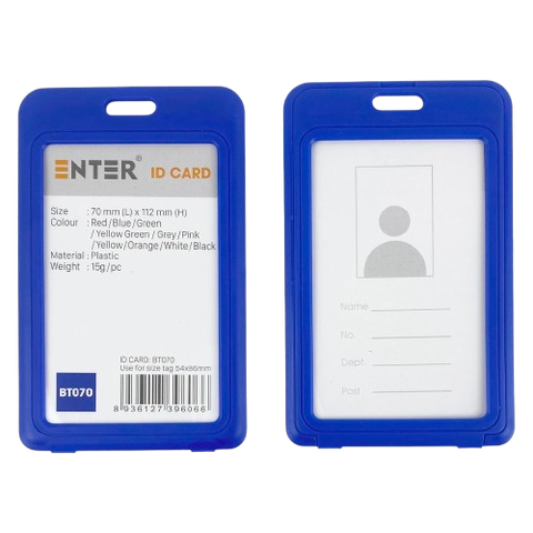 Bảng tên Enter BT070 54x86mm 2 mặt đứng x.dương-SM