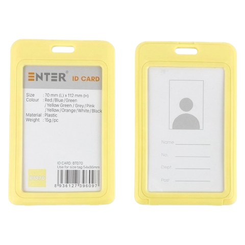 Bảng tên Enter BT070 54x86mm 2 mặt đứng vàng-SM