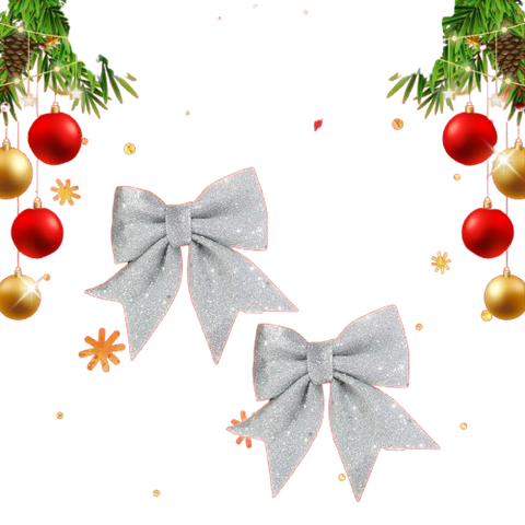 Noel-Nơ kim sa 18cm 91-222-JC