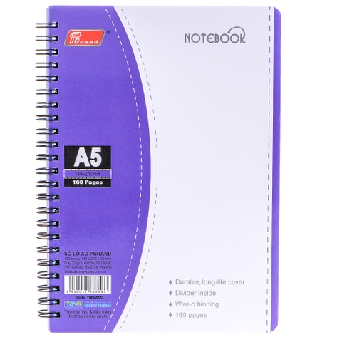 Sổ lò xo A5 Pgand TMG 8553 (160 trang)-KP