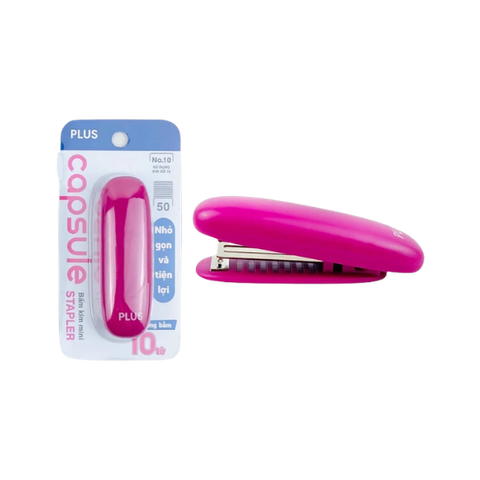 Bấm kim mini Plus 210-V014 hồng-HV