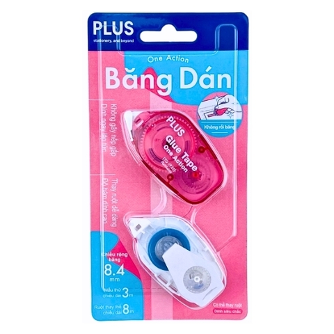 Băng dán Plus 120-V011 hồng-HV