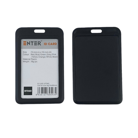 Bảng tên Enter BT060 5.4x8.6cm 1 mặt đứng đen-SM