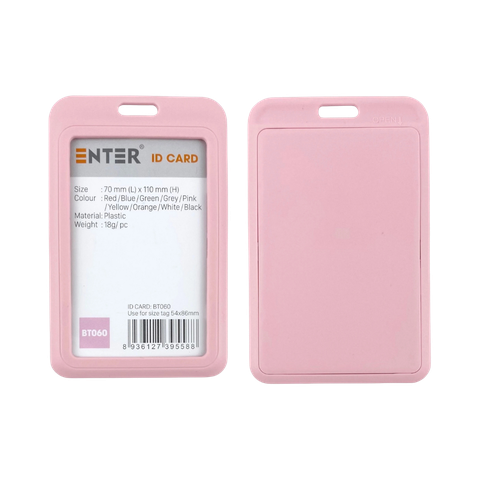 Bảng tên Enter BT060 5.4x8.6cm 1 mặt đứng hồng-SM