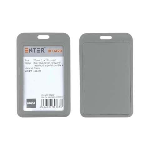 Bảng tên Enter BT060 5.4x8.6cm 1 mặt đứng xám-SM