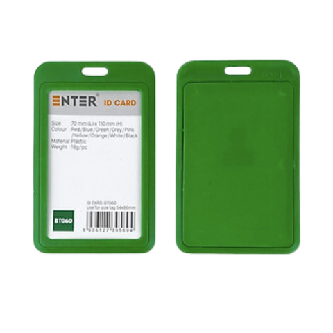 Bảng tên Enter BT060 5.4x8.6cm 1 mặt đứng x.lá đậm-SM