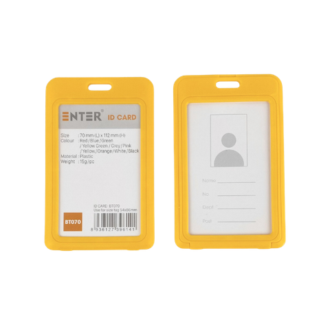 Bảng tên Enter BT070 54x86mm 2 mặt đứng cam-SM