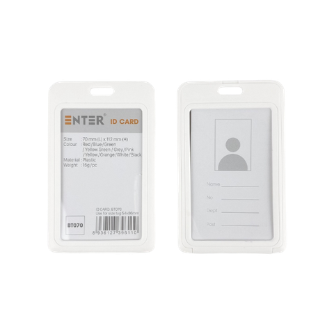 Bảng tên Enter BT070 54x86mm 2 mặt đứng trắng-SM