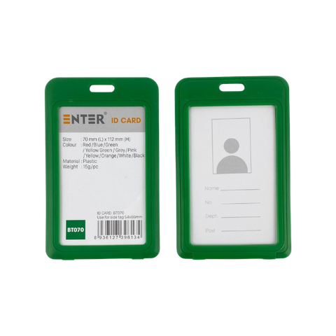 Bảng tên Enter BT070 54x86mm 2 mặt đứng x.lá đậm-SM