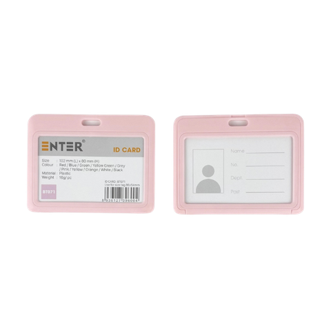Bảng tên Enter BT071 54x86mm 2 mặt ngang hồng-SM