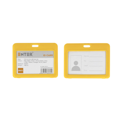 Bảng tên Enter BT071 54x86mm 2 mặt ngang vàng-SM