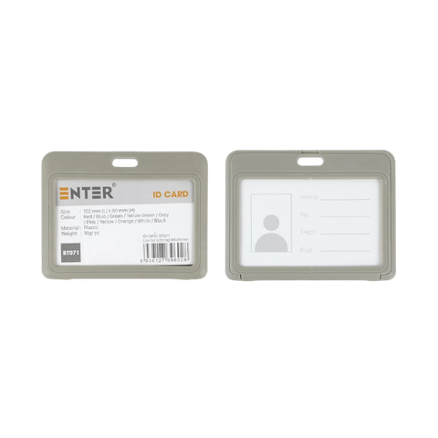 Bảng tên Enter BT071 54x86mm 2 mặt ngang xám-SM