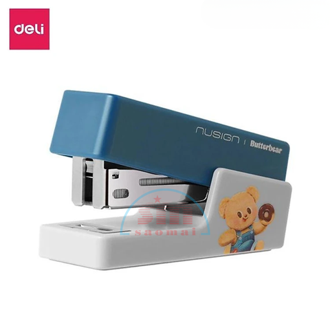 Bấm kim/Dập ghim Deli NS083-B XANH DƯƠNG (gấu bơ)-LA