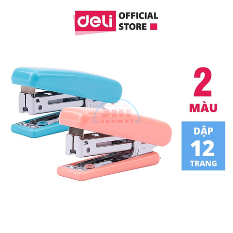 Dập Ghim/Kim Bấm 10 Mini Deli 0222 - Màu Xanh