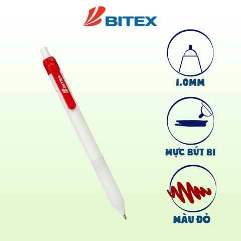 Bút bi Bitex B18 đỏ-BT