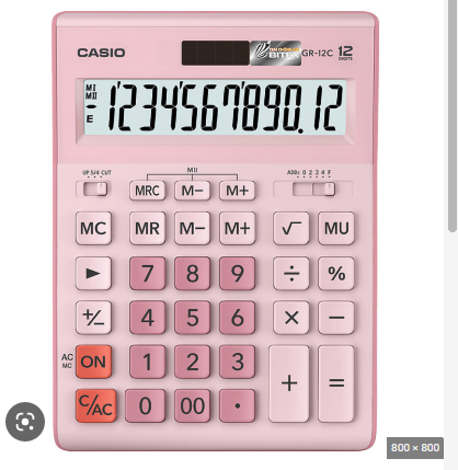 Máy tính Casio GR-12C -PR hồng-BT