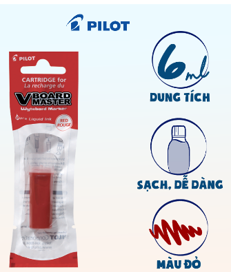 Ống mực LB Pilot WBS-VBM-R đỏ-BT