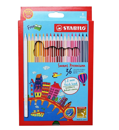 Chì màu Stabilo 1868B 36 cây dài-TA
