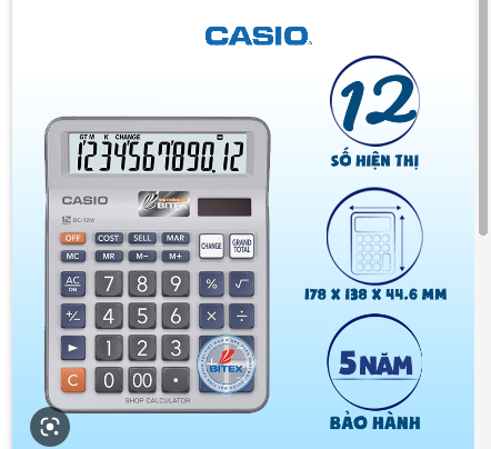 Máy tính Casio DC12M-BT