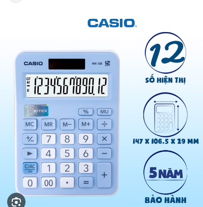 Máy tính Casio MX-12B xanh-BT/T