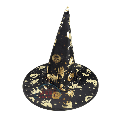 Đồ trang trí Halloween-Nón phù thủy 2 lớp lớn-TL