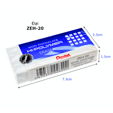 Gôm Pentel ZEH20 trắng-S