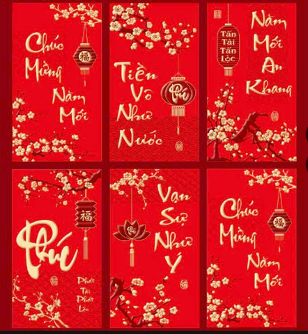 Lì xì nhũ dài đỏ vàng 8k( 6C)-KTN/TP