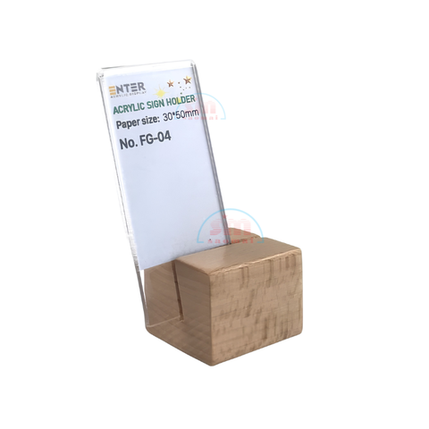 Kệ 1 mặt mica đế gỗ FG-04 30mmx50mm-SM